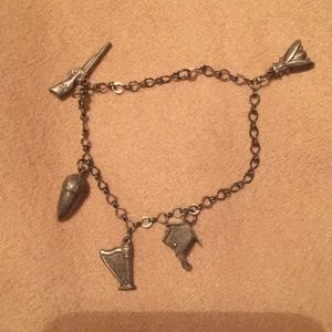 Vintage Victorian estate solid Sterling silver 5 charm bracelet 🐝 bee ac…